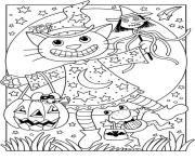 Coloriage chat halloween enfant