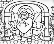 Coloriage cool halloween minion vampire