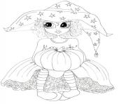 Coloriage princesse halloween sorciere