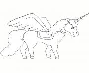 Coloriage licorne volante