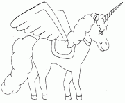 Coloriage licorne avec des ailes