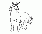 Coloriage une licorne de face