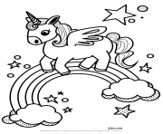 Coloriage licorne ailes tete mignon 82