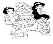 Coloriage toutes les princesses disney