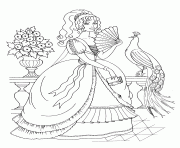 Coloriage princesse sur un balcon