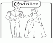 Coloriage princesse disney cendriollon et prince