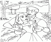 Coloriage Le prince et la princesse heureux d etre ensemble