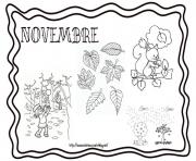 Coloriage novembre paysage automne