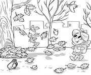 Coloriage novembre automne pour enfants