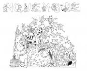 Coloriage automne enfant novembre