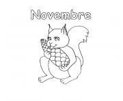 Coloriage novembre automne