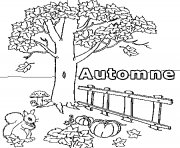 Coloriage novembre automne