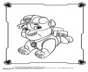 Coloriage Ruben Rubble le bulldog anglais de la Pat Patrouille