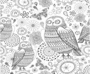 Coloriage anti stress animaux fleurs