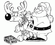 Coloriage pere noel renne 2