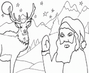 Coloriage pere noel renne