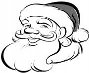 Coloriage pere noel classique souriant