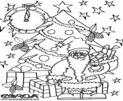 Coloriage sapin de noel illumine avec Saint-Nicolas 