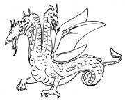 Coloriage dragon avec trois tetes