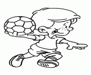 Coloriage footballeur foot enfant ballon