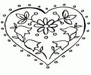 Coloriage coeur de fleurs