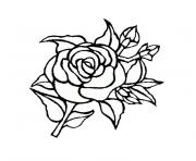 Coloriage rose fleur