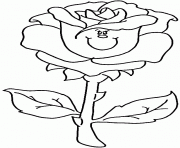 Coloriage une rose avec tige