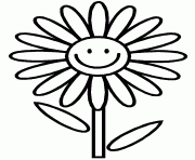 Coloriage fleur smiley