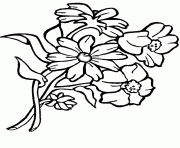 Coloriage bouquet de fleurs sauvages