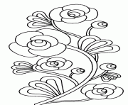 Coloriage fleurs roses