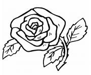 Coloriage fleur rose simple et facile