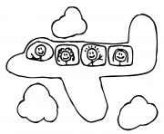 Coloriage avion 4