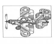 Coloriage avion zen