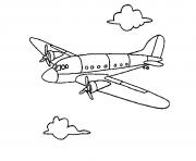 Coloriage avion facile enfants