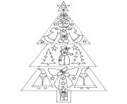 Coloriage sapin de noel avec boules et anges