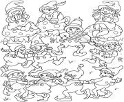 Coloriage les elfs du pere noel celebrent les festivites entre lutins