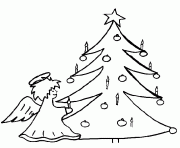 Coloriage ange sapin noel