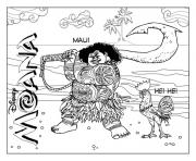 Coloriage Maui et Hei Hei