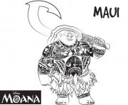 Coloriage maui strong man de vaiana moana disney