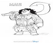 Coloriage maui du film disney vaiana