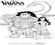 Coloriage vaiana et maui de disney vaiana moana