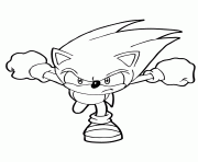 Coloriage sonic the hedgehog charging