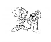 Coloriage sonic mario 2