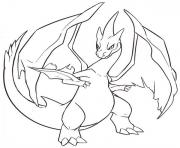 Coloriage dracaufeu ex x pokemon