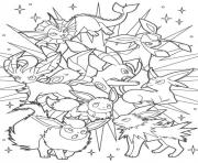 Coloriage eeveelution eevee evolutions