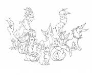 Coloriage pokemon eevee evolutions mega