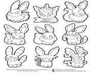 Coloriage pokemon eevee evolutions list