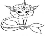 Coloriage vaporeon eevee evolutions