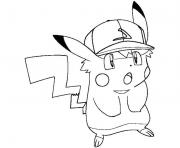 Coloriage pikachu swag casquette