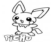 Coloriage pikachu pichu